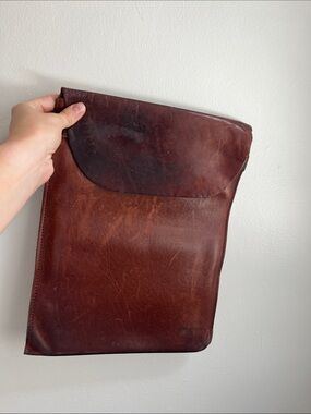 Brown Leather Laptop Sleeve - Welsh Mountain Brand